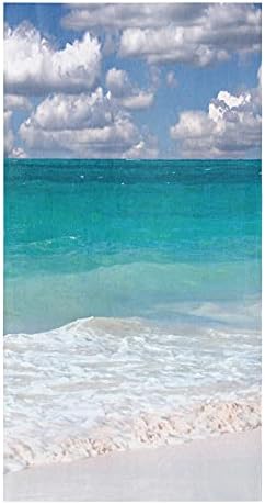 MUSEDAY Kitchen Towels Dishcloths Set Ocean Coastal Summer Beach Clear Turquoise Waves Dreamy Blue Sky Cloud Absorbent Dish Towels Dish Cloths for Drying Kitchen Hand Towels Decorative Tea Towels