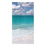 MUSEDAY Kitchen Towels Dishcloths Set Ocean Coastal Summer Beach Clear Turquoise Waves Dreamy Blue S