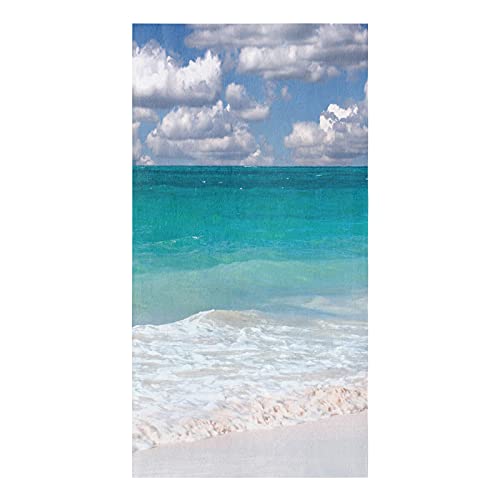 Museday Kitchen Towels Dishcloths Set Ocean Coastal Summer Beach Clear Turquoise Waves Dreamy Blue Sky Cloud Absorbent Dish Towels Dish Cloths For Drying Kitchen Hand Towels Decorative Tea Towels #TOP30