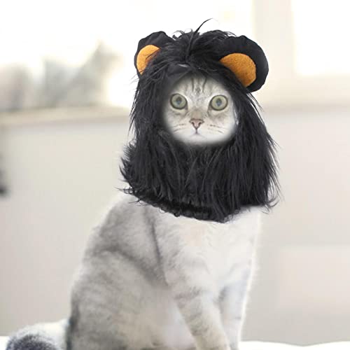 estimação peruca juba leão,Fantasia juba leão para gato - Fantasia Dia das Bruxas para Animais Estim