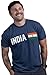 Ann Arbor T-shirt Co. India Tee Shirt | Indian Pride Cricket Sport T-Shirt for Men Women - (Adult,L) Navy Blue