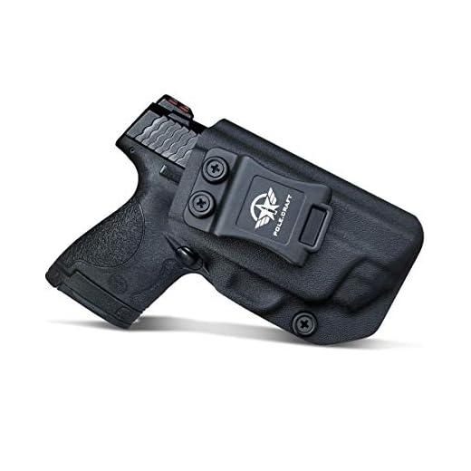 POLE.CRAFT M&P Shield 9mm Holster IWB Kydex Holster for Smith & Wesson M&P Shield 9mm .40 M2.0 S&W Pistol Case - with Integrated Laser - Holster M&P Shield 9mm with Laser (Black, Right Hand)