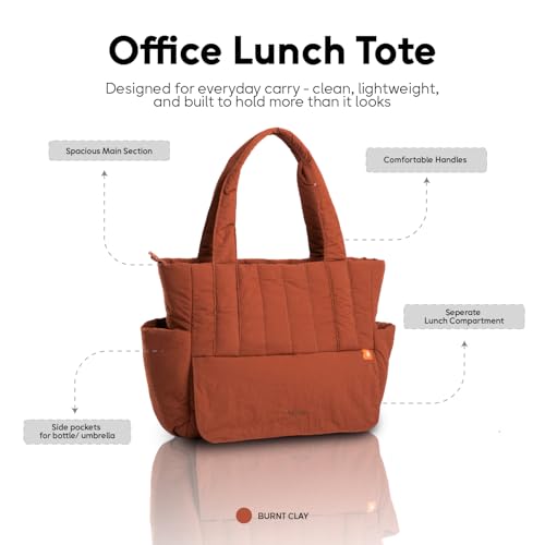 Image of Bayne Large Size Tote Bag with Lunch Compartment | Laptop Bags for Women Office Use | Waterproof Handbag for Women | Elegant Office Bags for Woman | Office Bag for Woman
