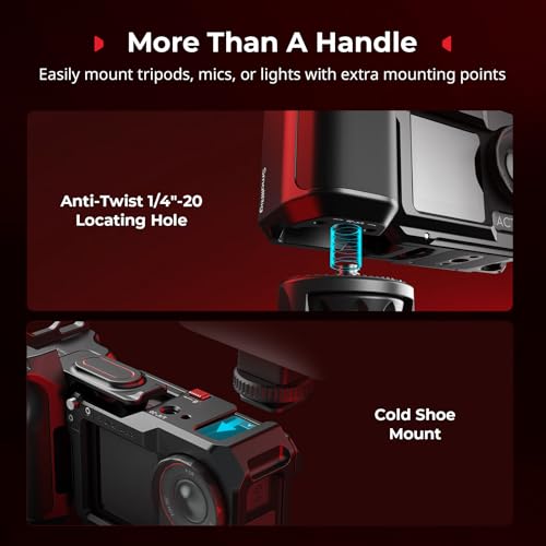 Image of SmallRig Handle Grip Kit for DJI Osmo Action 5 Pro / 4 /3 with Cage, Street Photography Grip for DJI, Quick Release, Shutter Button, Cold Shoe, Wrist Strap, 1 /4 Threaded Hole for Tripod Selfie Stick