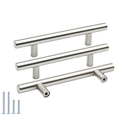 30 Pack - 3-3/4" Hole Center 96mm Cabinet Handle goldenwarm Kitchen Cabinet Handles Brushed Nickel Stainless Steel Kitchen Cupboard Cabinet Pulls Drawer pulls 6" (150mm) Length by Goldenwarm - Used condition - CA$26.22