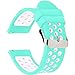 Universal 18mm 20mm 22mm 24mm Width Silicone Watch Band Replacement, Gifts for Christmas and Thanksgiving Day (20mm, Teal-White)