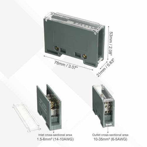 Bloc de distribution d'alimentation rail DIN armoire électrique