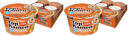 Image of Nissin Top Ramen Bowl Ramen Noodle Soup,Chicken,3.42 Ounce,(Pack of 12)