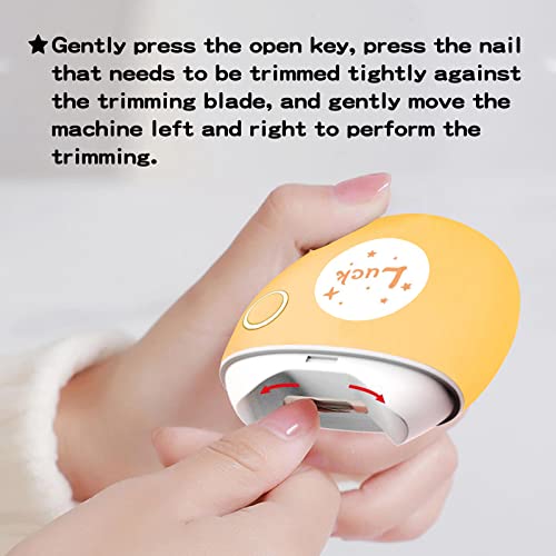 Electric Nail Clipper,Portable Automatic Nail Cutter File,Usb Rechargeable Cute Night Light Finger Nail Trimmer With Nail Scraps Storage Safe Electric Nail Trimmer For Men Women Kawaii Lamp（Yellow） #TOP3