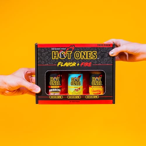 Image of Hot Ones Hot Sauce Challenge Set - Flavor and Fire Hot Sauce Trio Pack Gift Set - Made with Natural Ingredients - 5 fl oz Bottles (3-Pack)
