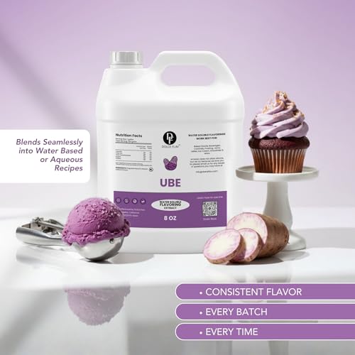 Image of Dolce Flav Ube Purple Flavoring 8 oz - Bulk Ube Purple Extract for Ice Cream Manufacturing, Bakery & Foodservice