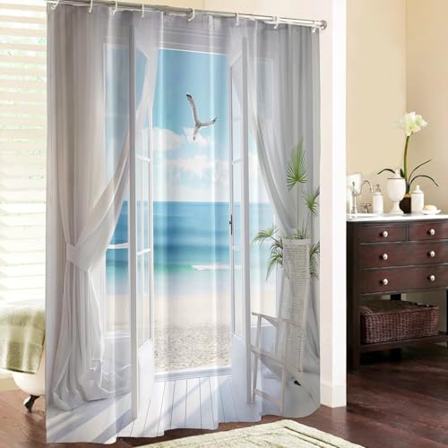 Rideau de douche 180 x 180 cm lavable avec 12 crochets inclus pour salle de bain