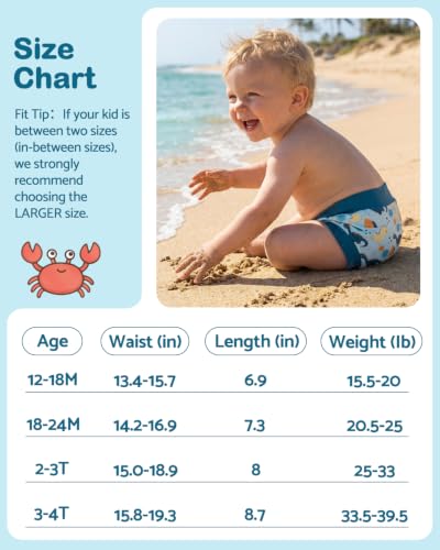 Image of ALVABABY 3 Pack Reusable Baby Boys Swim Diapers UPF 50+ Washable Toddler Beach Diapers