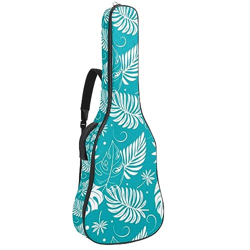 エレクトリックギターケース 美しいトロピカルブルーギターケースは40/41インチのアコースティックギターに適合ソフトシェルショルダーキャリーハンドバッグ基本設計軽量ポータブル頑丈