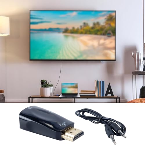 Orivin HDMI-auf-Buchse 3.5-Adapter, HD 1080P HDMI-Buchse Auf VGA-Buchse-Konverteradapter Mit 3,5-mm-Audiobuchsenkabel