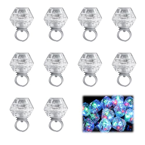 ASOFTY 10 Stück Party Leuchtende Ringe, LED Blinkender Fingers Accessoires, Lustiges Leuchtende Ringe, Bunt Leuchtringe für Party, Ostern, Konzert, Raves, Geburtstag ASOFTY 10 Stück Party Leuchtende Ringe, LED Blinkender Fingers Accessoires, Lustiges Leuchtende Ringe, Bunt Leuchtringe für Party, Ostern, Konzert, Raves, Geburtstag