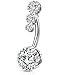 OUFER 316L Surgical Steel Belly Button Rings Clear CZ Navel Rings Belly Rings Belly Piercing