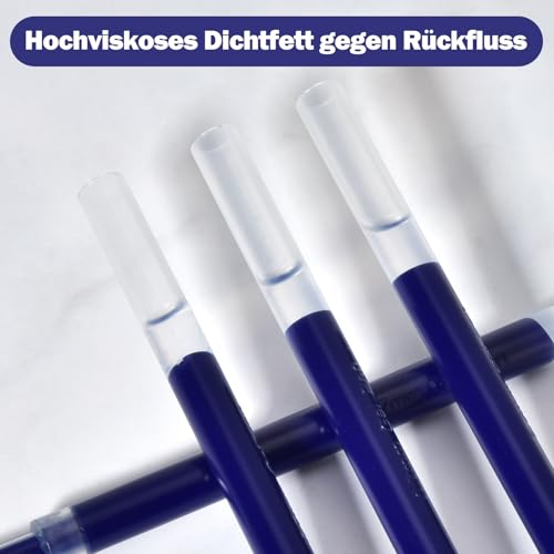 LVZONGXIN 12 Stück Liquid Gel-Nachfüllmine Metallspitze, Kompatibel Mit Pentel Energel - [ Blaue ] - 0,7mm Kugelspitze Ersatzminen, Funktioniert mit Pilot G2 07, Gelschreibermine [ NICHT RADIERBAR ]