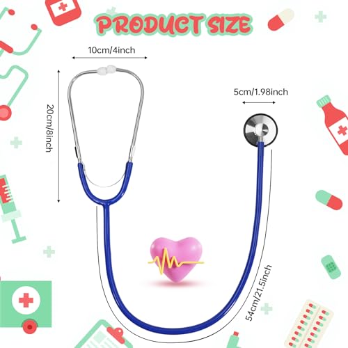 ERDOGLY Kids Stethoscope Toy, Real Working Nursing Stethoscope for Kids, Play Doctor Toy for Toddler, Boys Girls Doctor Nurse Cosplay Costume Accessories, Royal Blue