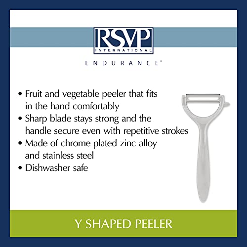 Rsvp International Vegetable Peelers And Slicing Kitchen Collection, Y-Shaped Peeler, Stainless Steel #TOP6