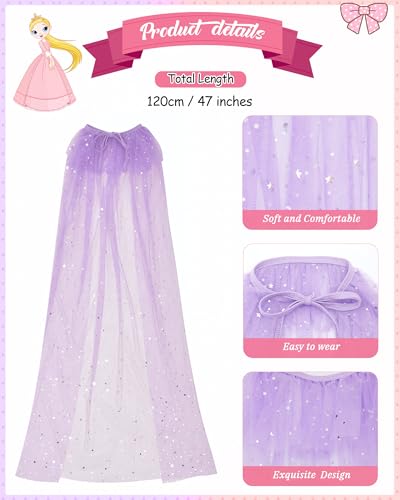 Disfraz Princesa Capa Tul Niñas 4 Piezas miniatura 2