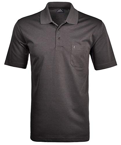 Preisvergleich Produktbild Ragman Herren Softknit-Polo fein gestreift,Grau (Schiefer 027),4XL
