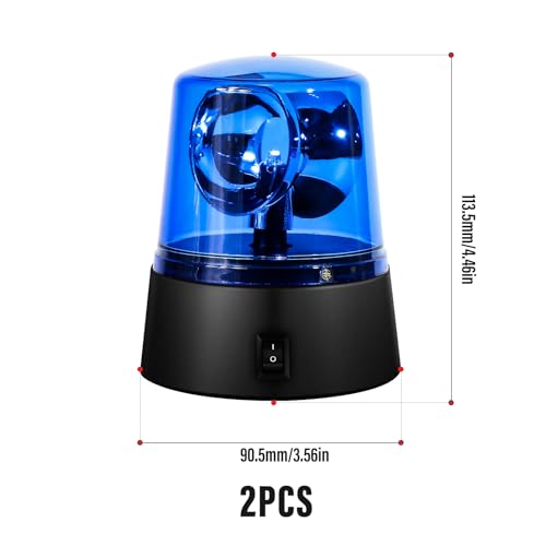 Image of 2PCS Blue 360 Degree Rotating Strobe, Flashing Police Disco Bar Party Decorative Light