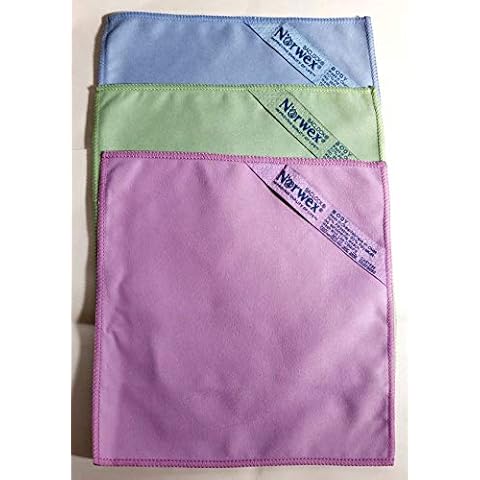 Norwex Suede Mke-up Remover Face Cloth Set),blue, purple and green (Pack of 3) Cover