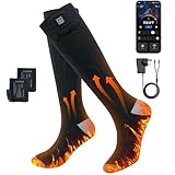 Minthouz APP gesteuerte Beheizbare Socken für Herren & Damen | 4 Heizstufen & 7,4V 3000mAh Akku für langanhaltende Wärme | Maschinenwaschbar & Wiederaufladbar | Für Outdoor, Wandern, Ski, Camping