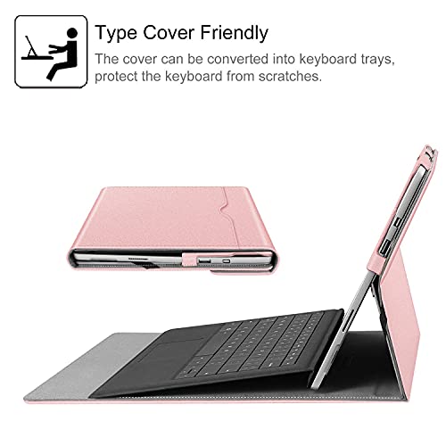 Image of Fintie Case for 12.3 Inch Microsoft Surface Pro 7 Plus, Surface Pro 7, Surface Pro 6, Pro 5, Pro 4, Pro 3 - Portfolio Business Cover with Pocket, Compatible with Type Cover Keyboard (Rose Gold)