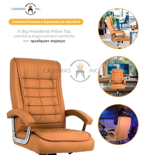 Cadeira De Escritório Presidente Ergonômica Com 42 Molas Ensacadas, Pillow Top no Assento e Encosto,