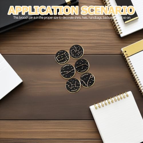 Image of PRETYZOOM 12 Pcs Zodiac Enamel Pin Set Brooches Jewelry Alloy Lapel Pins for Backpacks Shirts Hats Accessories
