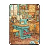 Wanddeko Nähzimmer Deko Schild Personalisierte Metall Wandschild Retro Metallschild Für Bar Büro Garten 20X30Cm