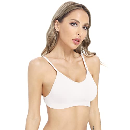 Image of OBICUM Backless Clear Back Bra Convertible Wireless Dance Bra Unpadded Adjustable Straps Low Back
