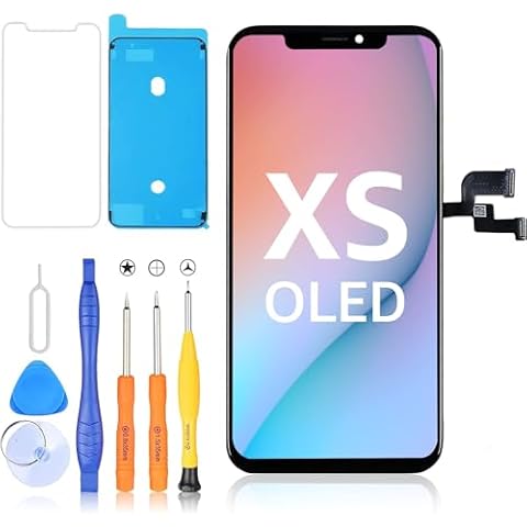 Ayake Screen Replacement for iPhone Xs OLED (100% Color Gamut), 5.8-inch Full HD Display and Touch Digitizer Assembly with Tool Kits (Face ID, 3D Touch, True Tone Programmable) Cover