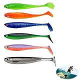 esche silicone traina Design accattivante, disponibile in 6 colori: con occhi 3D ultra-sottili! Sei eccezionali combinazioni di colori assicurano che uno si adatti a qualsiasi specchio d'acqua e condizione meteorologica, facilitando il camuffamento.