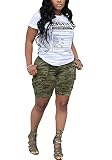 Voghtic Women's High Waisted Camo Cargo Shorts Casual Workout Outdoor Short Jeans