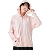[TEEN KEEP] UV カット パーカー アイスシルク オーバーウェア ラッシュガード レディース 水着 接触冷感 日焼け防止 UPF50+ 紫外線対策 夏 薄手 ラッシュパーカー 日焼け対策 (ピンク)