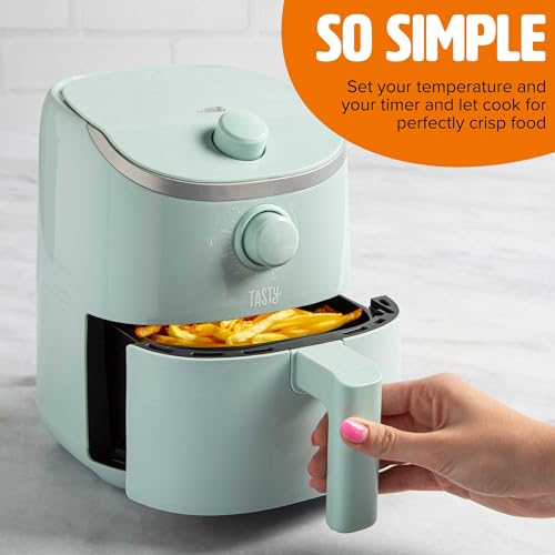 Tasty Personal Air Fryer, Healthier Meals in Minutes, Adjustable Temp Control up to 400°F, Easy-to-Use Design, Nonstick Basket and Tray Made without PFAS, PFOA, PFOS & PTFE, 900 Watts, 2-Quart, Aqua by Tasty - Image 5