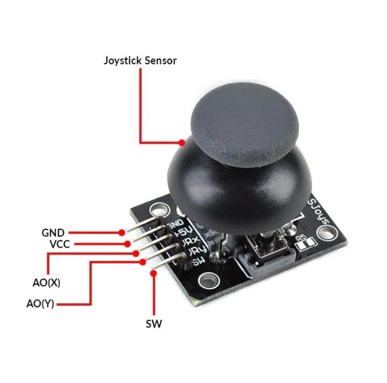 Image of SP ELECTRON PS2 Breakout Sensor Multi-Directional Dual Axis High-Precision Joystick Module with Built-in Switch for Robotics (Pack of 1)