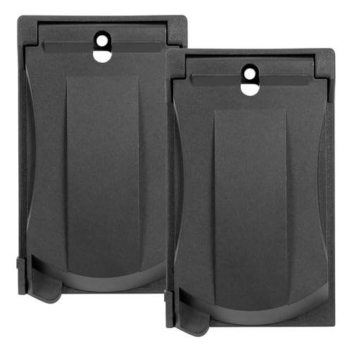 Maxxima 1-Gang Vertical Outdoor Outlet Cover Box Black 2-Pack