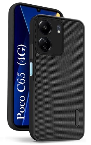 Image of Jkobi Back Cover Case for Poco C65 (Textured Grip Design | Camera Protection | Slim and Light Weight | Soft Touch and Feel | Black)