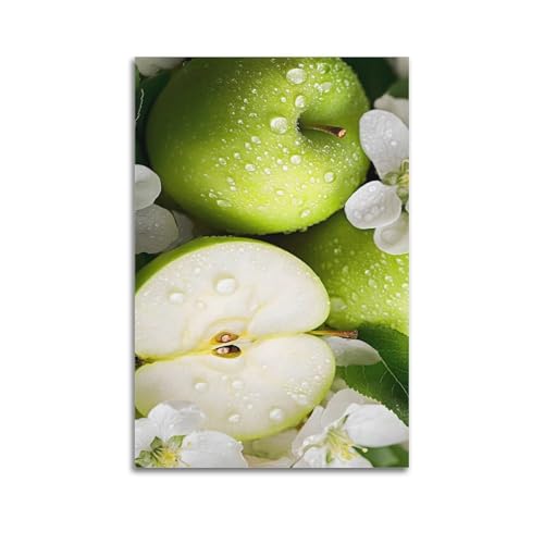 Poster mural artistique pommes vertes ZHOUKEG pour habiller un grand mur vide