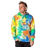 Mad Engine The Simpsons Men's Bart Squishee Brain Freeze Tie Dye Pullover Hoodie (X-Large) Multicolored