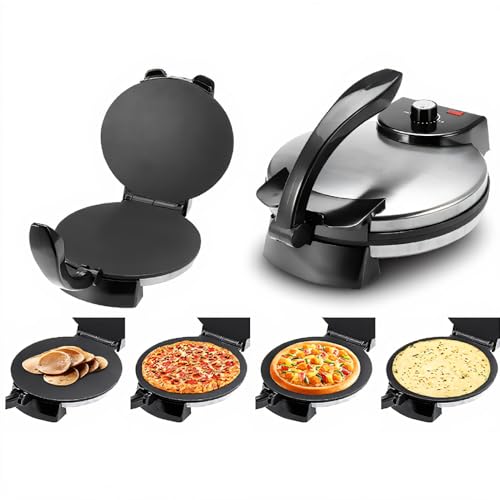 GOWENIC 10 Inch Electric Tortilla Maker, Tortilla and Roti Maker, Tortilla Maker Press, Knob Temperature Control Anti Stick Roti Maker Machine