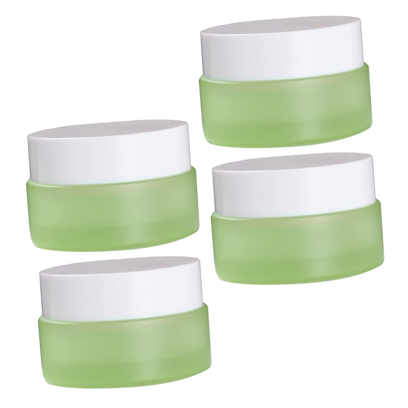 Angoily 4pcs Refillable Sample Jars for Travel Wide-mouth Lotion Containers Portable Cream and Sunscreen Storage for