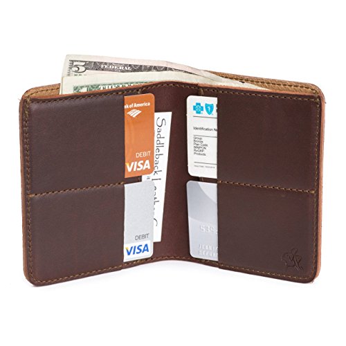 Saddleback Leather Co. Large Leather Bifold Wallet For Men RFID-Shielded Includes 100 Year Warranty