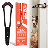 TGIOW Cat Door Latch, 1 Pcs Cat Door Stopper Pet Door Latch to Keep Dog Out of Litter Box and Food, Door Prop for Cat with 4 Adjustable Size Strap 2.2-5' Wide, No Measuring, Easy to Install, Black