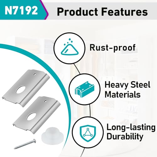 9 Sets N7192 Bi-fold Door Repair Bracket, Bifold Door Hardware Fit for 1-3/8 in Wood Doors, Fits 7/16 in Pivot, Top or Bottom Mount