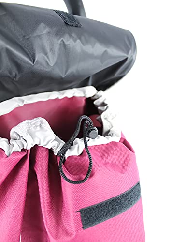 Einkaufstrolley mit 6 Rollen 35 Liter Fassungsvermögen Treppensteiger abnehmbare Tasche Trolley Einkauf Tasche Einkaufen Treppen (Bordeaux rot) – Bild 4